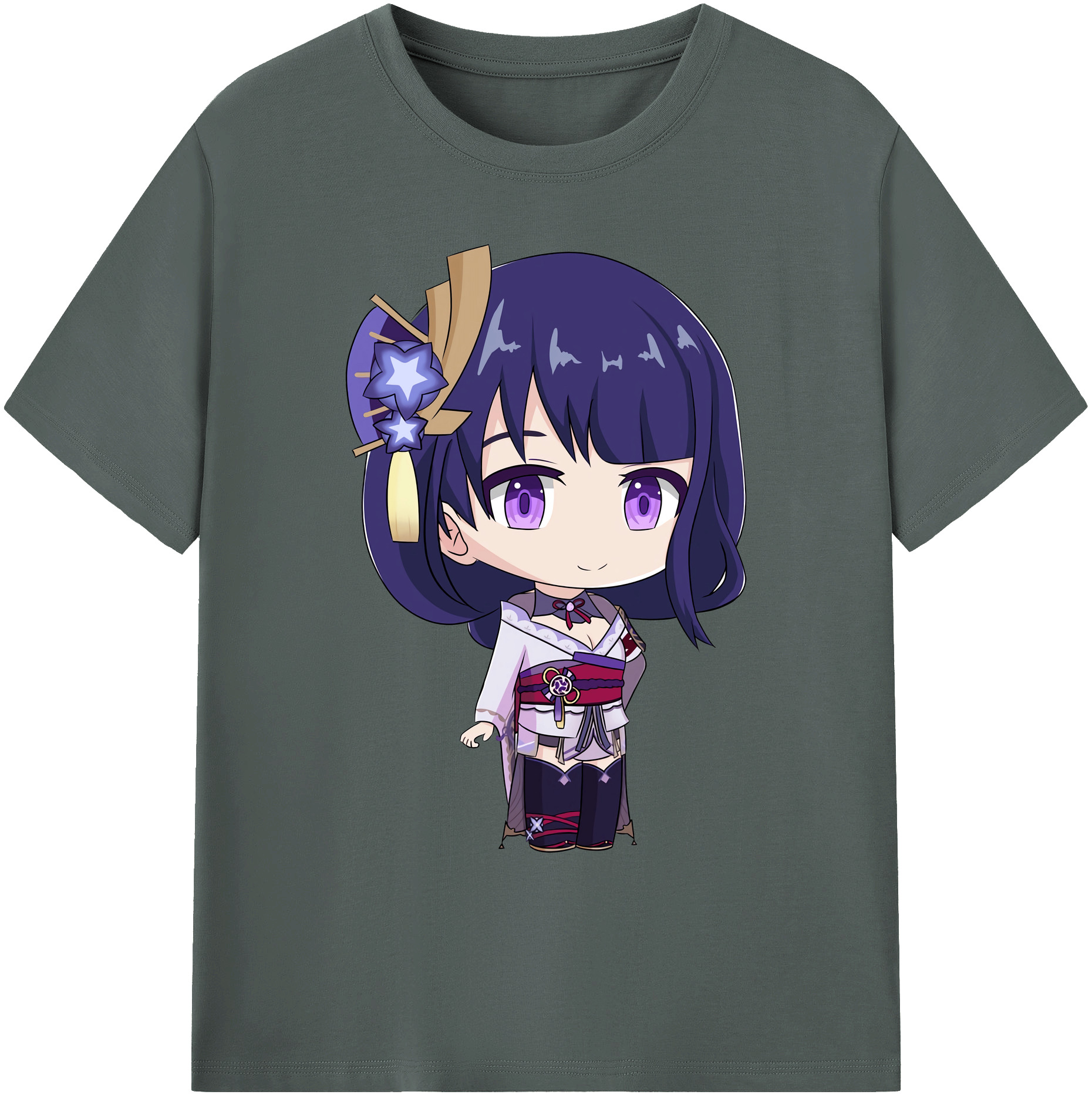 げんし神 雷電将軍 らいでんしょうぐん genshin Raiden Shogun 綿100％ メンズ半袖Tシャツ｜肌触りやわらか＆通気性